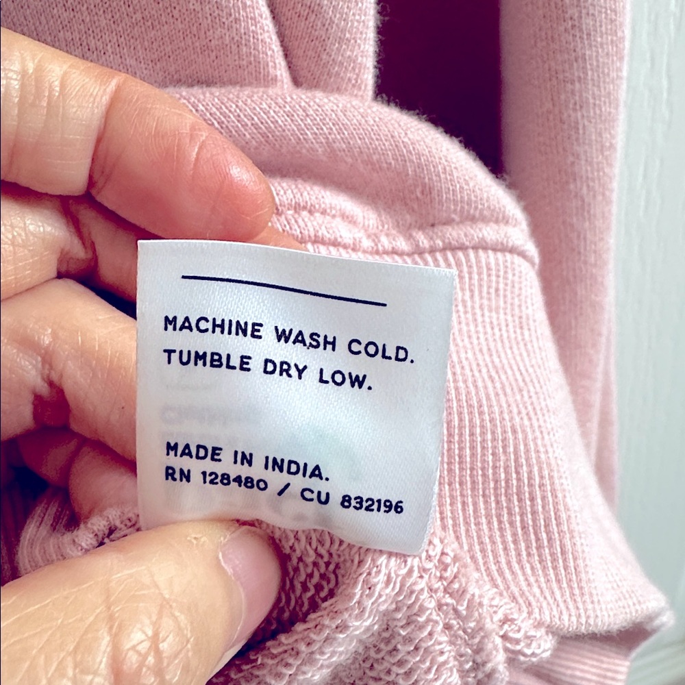 Pact 100% organic cotton women PINK Crewneck Terry Sweatshirt size S - Picture 9 of 9